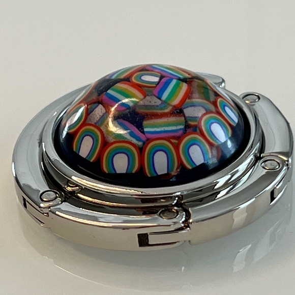 Foldable Bag Hook/Purse Hanger - Rainbows - Candy - Fits Most Tables - Picture 3 of 7